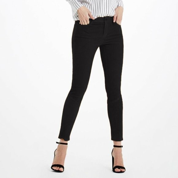 AG Suede Legging Ankle Super Skinny Black Adriano Goldschmied Size 27 - Picture 1 of 13
